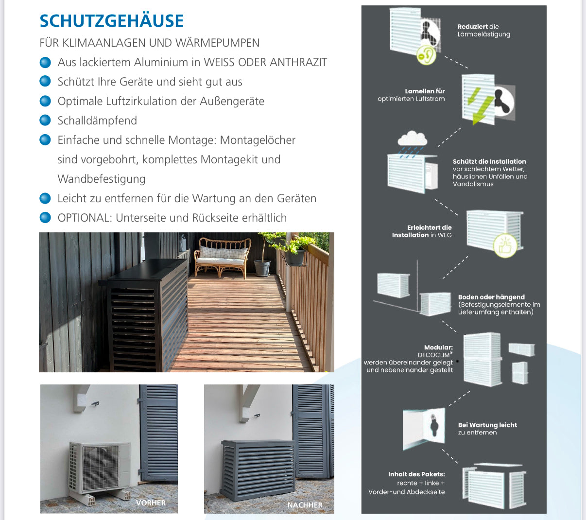 đĄď¸ Decolim Schutzgehäuse â Premium-Abdeckung fĂźr Klimaanlagen & Wärmepumpen